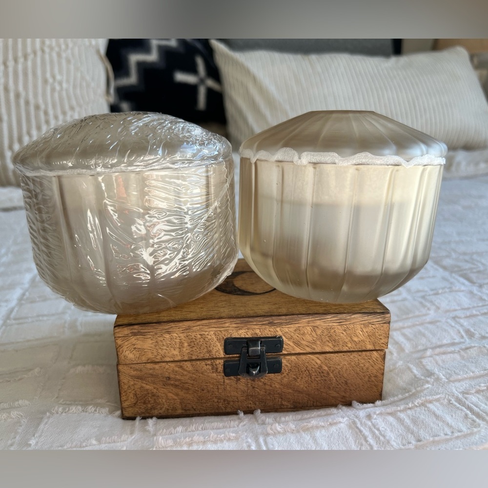Set of 2 Frosted Glass Storage Containers · Modern Anthro-Inspired Home Décor